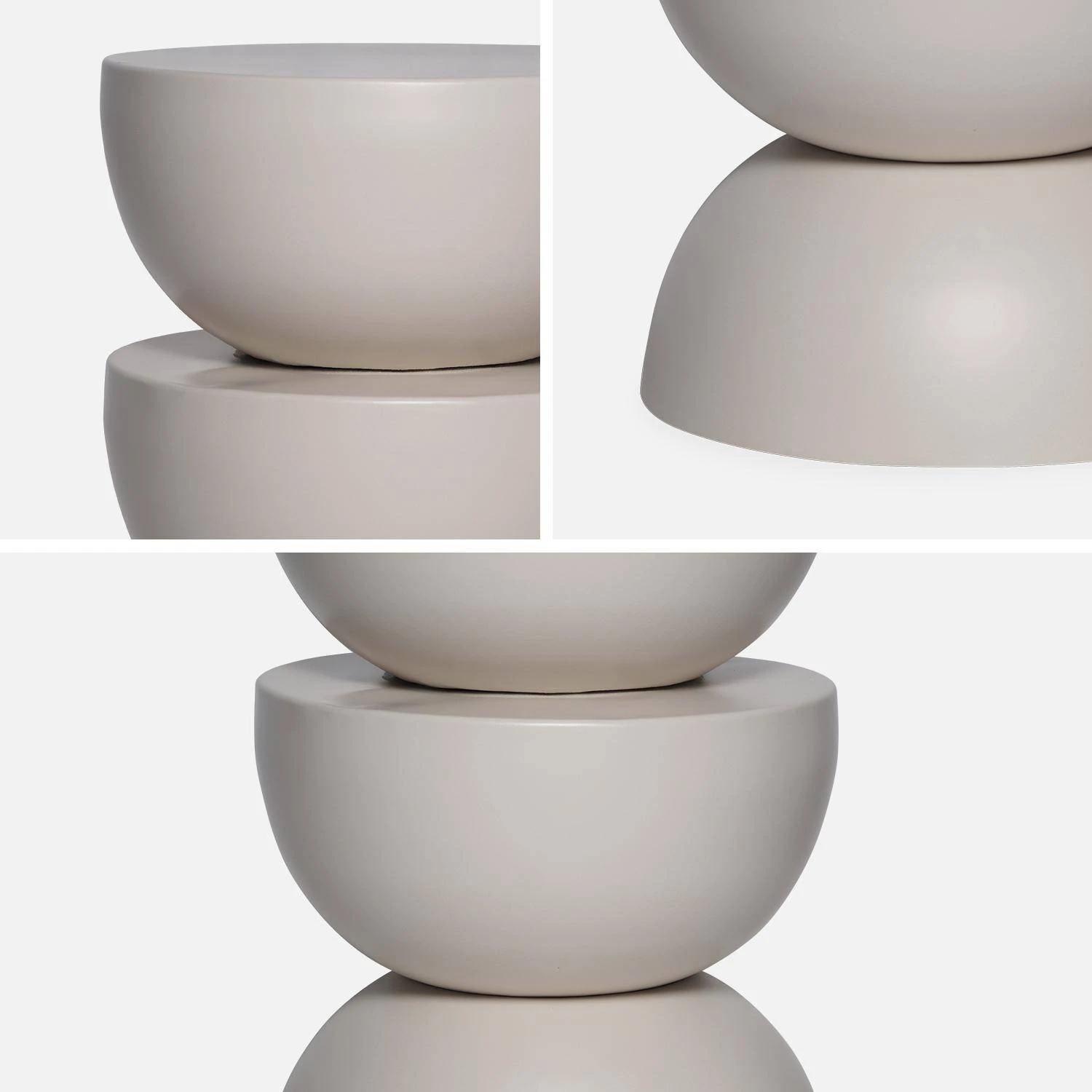 Table D'appoint, Bout De Canapé, Table De Chevet En Métal, Ø32 X H 46.5cm Couleur : Crème 6 Table D'appoint, Bout De Canapé, Table De Chevet En Métal, Ø32 X H 46.5cm Couleur : Crème – Image 6