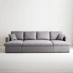 Canapé Panoramique Convertible 4 Places Tissu Couleur : Gris Clair -Meubles Boutique icpurbsofalg c3d6a514366f6c08d77eaef6433d55f4