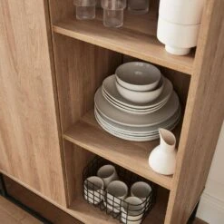 Vaisselier Métal Et Effet Bois 1 Porte -Meubles Boutique idcab100nat 1ff266eab6ff1f6c7287bbba231b6ef4