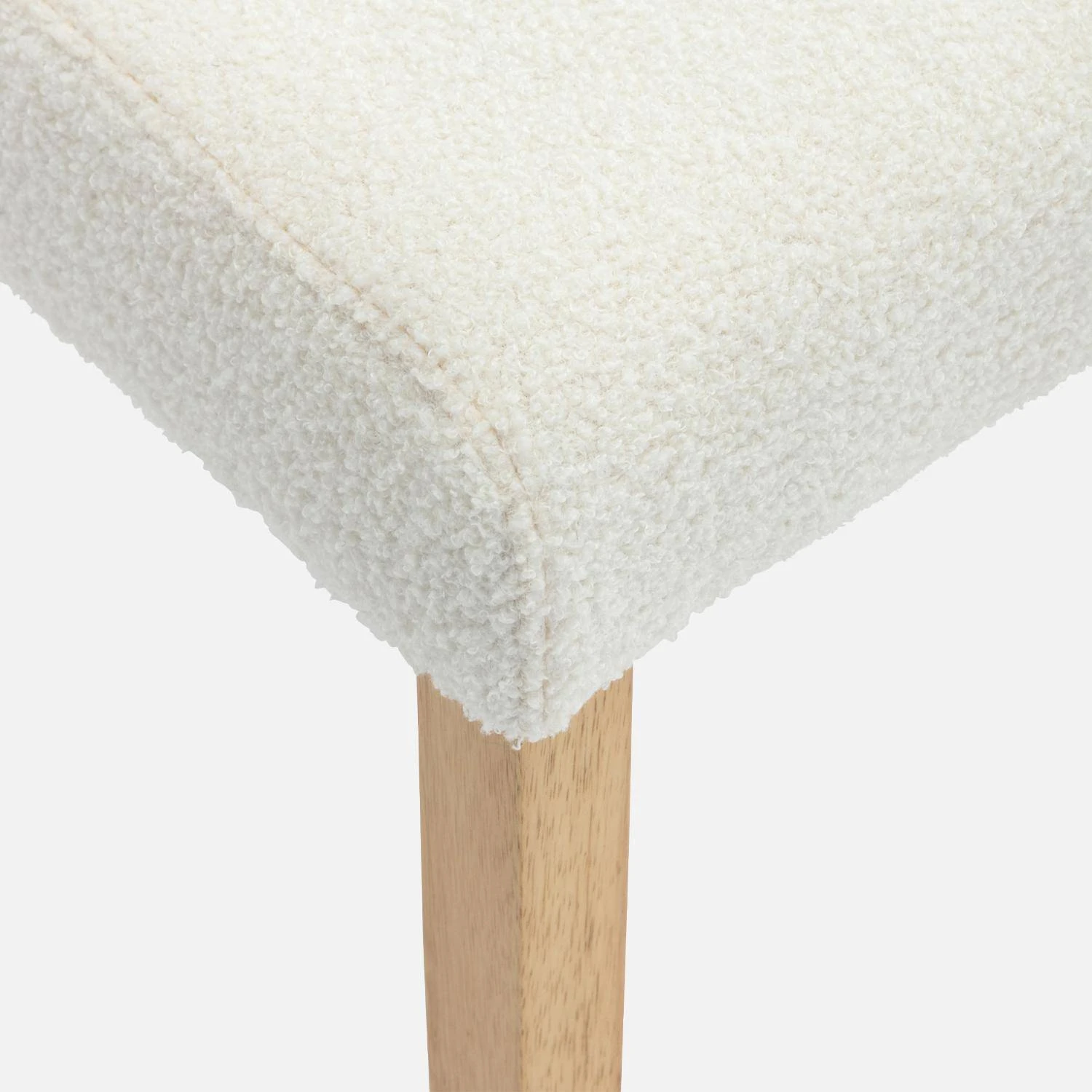 Chaise Bouclette Et Pieds Bois (lot De 4) 3 Chaise Bouclette Et Pieds Bois (lot De 4) – Image 3