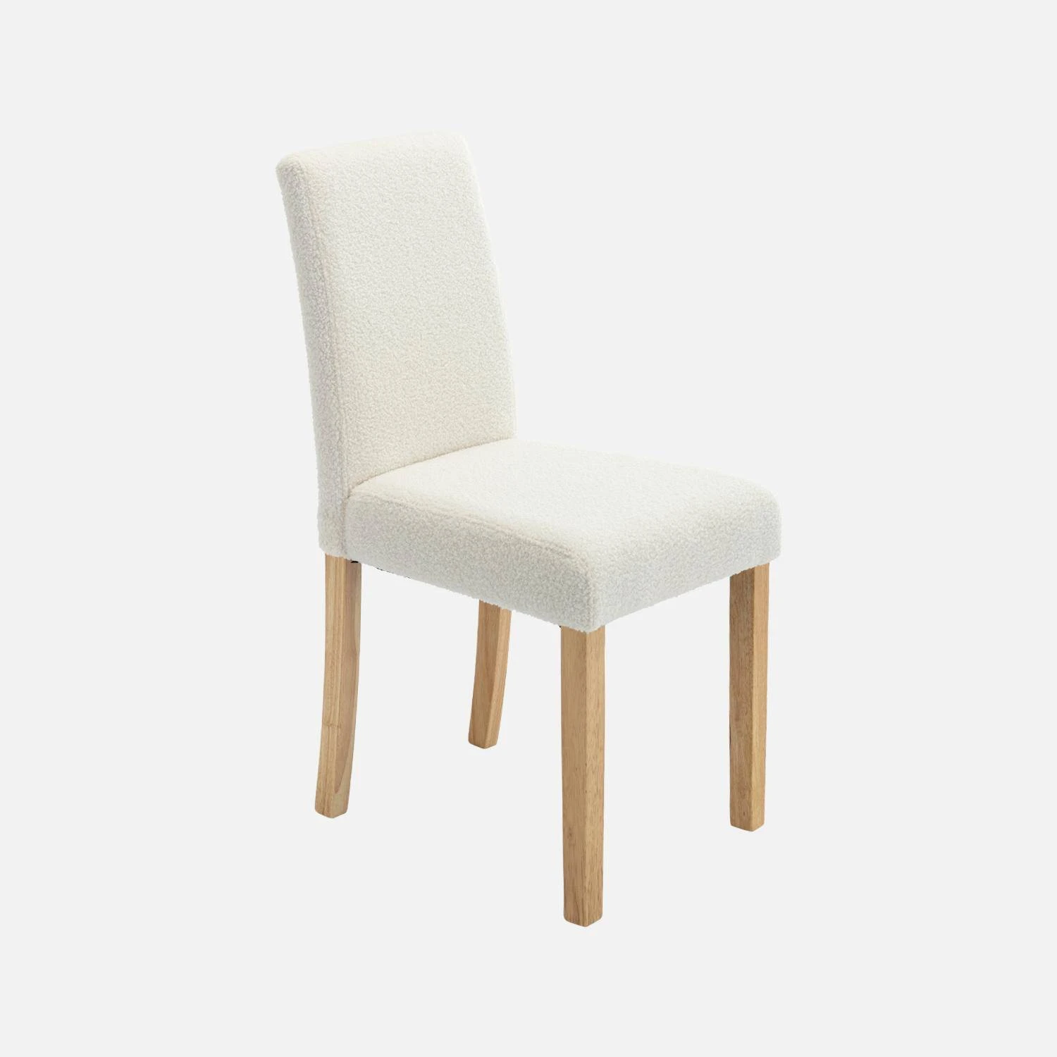 Chaise Bouclette Et Pieds Bois (lot De 4) 2 Chaise Bouclette Et Pieds Bois (lot De 4) – Image 2