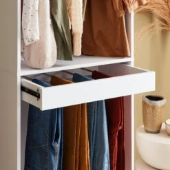 Module Dressing Avec Penderie Et Porte-pantalons Couleur : Blanc -Meubles Boutique idrestrailwh 7f88081e8662ee807294389c655fe3ce