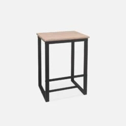 Table Haute Et 4 Tabourets De Bar Acier Et Effet Bois Couleur : Noir -Meubles Boutique ids100r4 95634b96e6992f10b65c85c5d9413c6d