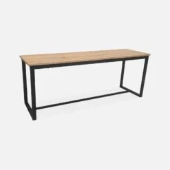 Table Et 2 Bancs Encastrables Acier Et Effet Bois 4 Places Couleur : Noir -Meubles Boutique ids140r4 60ef6cd11d1ee72e952c1615ddaed4b0