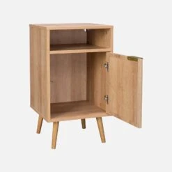 Table De Chevet, Décor Bois Et Cannage Arrondi -Meubles Boutique ievabedside 956de719fcf97fa1a30e050b72f815e5