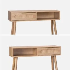 Console Scandinave Décor Bois Et Cannage Arrondi -Meubles Boutique ievaconsole f912399a798c4029a2f2cff01ff2f434