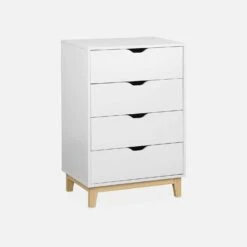 Commode Effet Bois Pieds Bois 4 Tiroirs -Meubles Boutique ifkchest4d 229907794f4a4907b3a6a7fc21ea3335