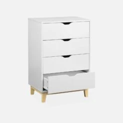 Commode Effet Bois Pieds Bois 4 Tiroirs -Meubles Boutique ifkchest4d 33a3e4a78f79db0a16f0f6d889b0355c