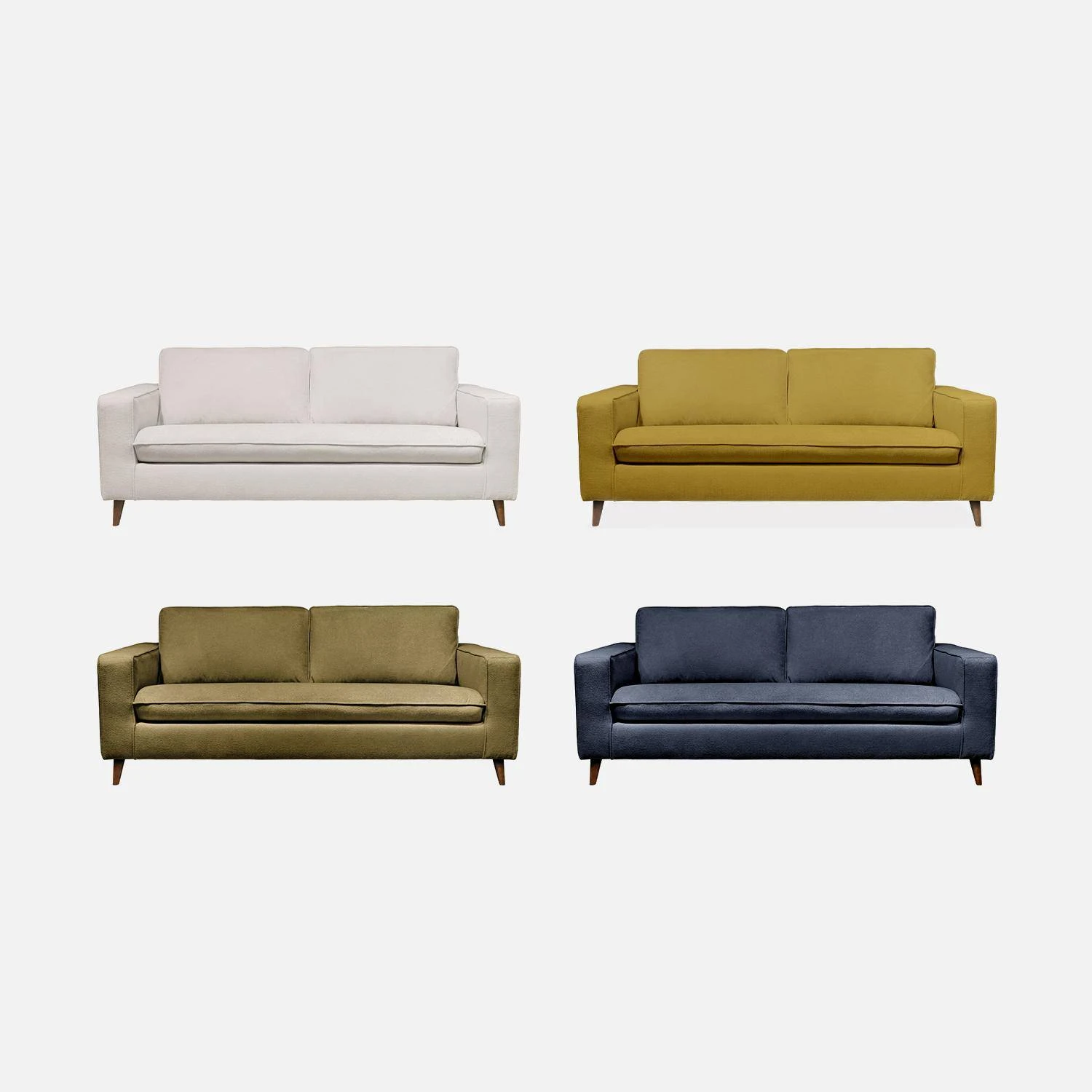 Canapé Lit Convertible 3 Places Avec Matelas 12cm - Fabriqué En France Couleur : Moutarde 11 Canapé Lit Convertible 3 Places Avec Matelas 12cm - Fabriqué En France Couleur : Moutarde – Image 11