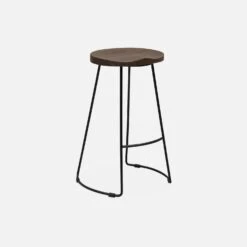 Tabouret De Bars Bois De Manguier Et Acier, Repose Pieds, 65cm (lot De 2) Couleur : Teinté Noyer -Meubles Boutique ijabst65x2wal b3e6ac68d666307e981925926a6a18a4