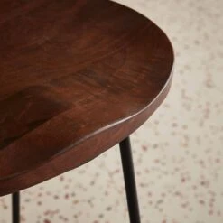 Tabouret De Bars Bois De Manguier Et Acier, Repose Pieds, 65cm (lot De 4) Couleur : Teinté Noyer -Meubles Boutique ijabst65x4wal 1e497e0d6b5dfe5427e54349d2368031