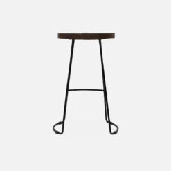 Tabouret De Bars Bois De Manguier Et Acier, Repose Pieds, 65cm (lot De 4) Couleur : Teinté Noyer -Meubles Boutique ijabst65x4wal 8a873a1bbda40d7cc7e6f5bf2c8bf841