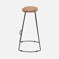 Tabouret De Bar Bois De Manguier Et Acier, Repose Pieds, 75cm (lot De 2) Couleur : Naturel -Meubles Boutique ijabst75x2oak e37b95a92e57157ee6528f42694428cf