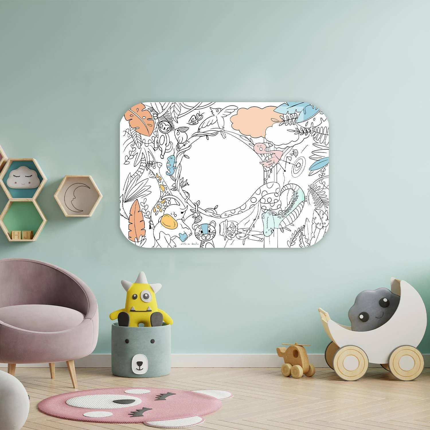 Coloriboard Avec 8 Feutres Lavables, Tableau à Colorier 2 Coloriboard Avec 8 Feutres Lavables, Tableau à Colorier – Image 2