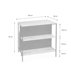 Table Haute Décor Bois Et Métal 2 étagères, 2 Tabourets -Meubles Boutique ilfbds100r2bn 50dfae8f50a585b6bc23d3317f1ae101