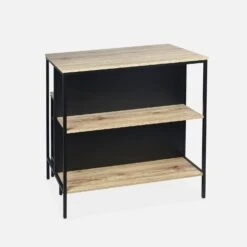 Table Haute Décor Bois Et Métal 2 étagères, 2 Tabourets -Meubles Boutique ilfbds100r2bn 51542ab755636c1e026b60ddd82ba5b1