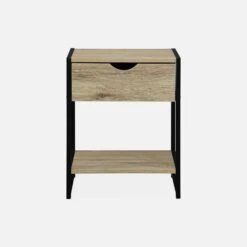 Table De Chevet Industrielle, Effet Bois Et Métal (lot De 2) -Meubles Boutique ilfbedsidex2bn 66f8e968f6a83578bfa312506e79377e