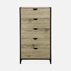 Commode Industrielle Effet Bois Et Métal 5 Tiroirs -Meubles Boutique ilfchest5dbn 1a0f3c26a4974fbf577c9b8bf84b9f05