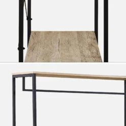 Meuble D'entrée Métal Et Décor Bois, 3 Niveaux, Barre De Penderie -Meubles Boutique ilfclrackbn 91a17c0fe2155b91c86f18e85e9d51a8