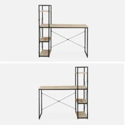 Bureau Bibliothèque Effet Bois Avec étagères -Meubles Boutique ilfdesk113bn 4eeb17a6e7447c5f38f1dcebcd6a6bca