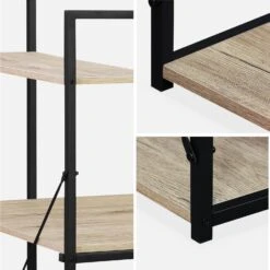 Bureau Bibliothèque Effet Bois Avec étagères -Meubles Boutique ilfdesk113bn 6022b9445e44b75209f0a41d17a190d9