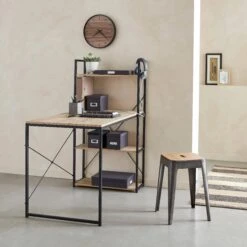 Bureau Bibliothèque Effet Bois Avec étagères -Meubles Boutique ilfdesk113bn c8defdfd45b74779bf0e9dfddaab7189