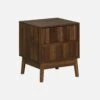 Table De Chevet 2 Tiroirs Couleur : Bois Foncé