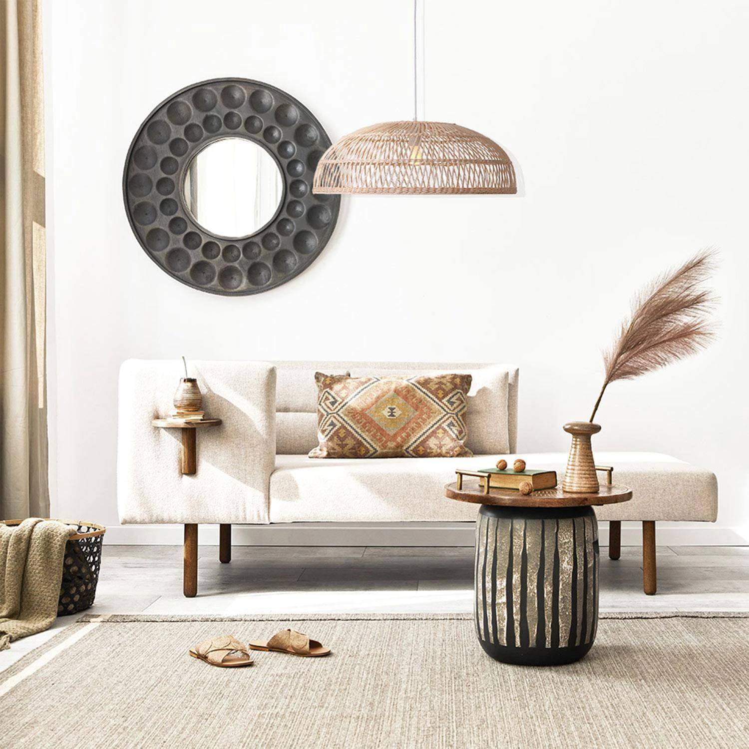 Suspension En Rotin Naturel Ø60cm 3 Suspension En Rotin Naturel Ø60cm – Image 3