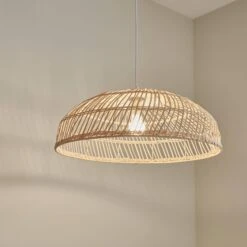 Suspension En Rotin Naturel Ø60cm