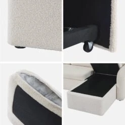 Canapé Convertible 3 Places Bouclettes Blanches, Lignes Arrondies -Meubles Boutique imlccsofaboucl e3ff0022b9306dda924275f23ca0e62f