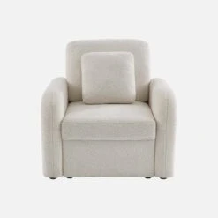 Fauteuil Tissu Bouclette Blanche, Lignes Arrondies -Meubles Boutique imlsofa1boucl 45da6efd74b2dbd20c5e773b12875c85