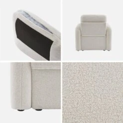 Fauteuil Tissu Bouclette Blanche, Lignes Arrondies -Meubles Boutique imlsofa1boucl 86193eb25a6500a8a9ad7fdaabab6139