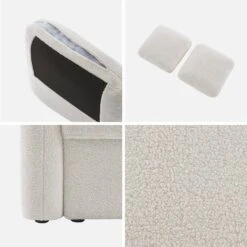 Canapé 2 Places Bouclettes Blanches, Lignes Arrondies -Meubles Boutique imlsofa2boucl 77d26f59e16eb9a57e80aaa43450ec65