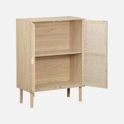 Buffet Cannage Et Effet Bois 2 Portes 80 Cm 12 Buffet Cannage Et Effet Bois 2 Portes 80 Cm -Meubles Boutique inatcabinet 86a90ade036984fff0cf46ea55e078b0