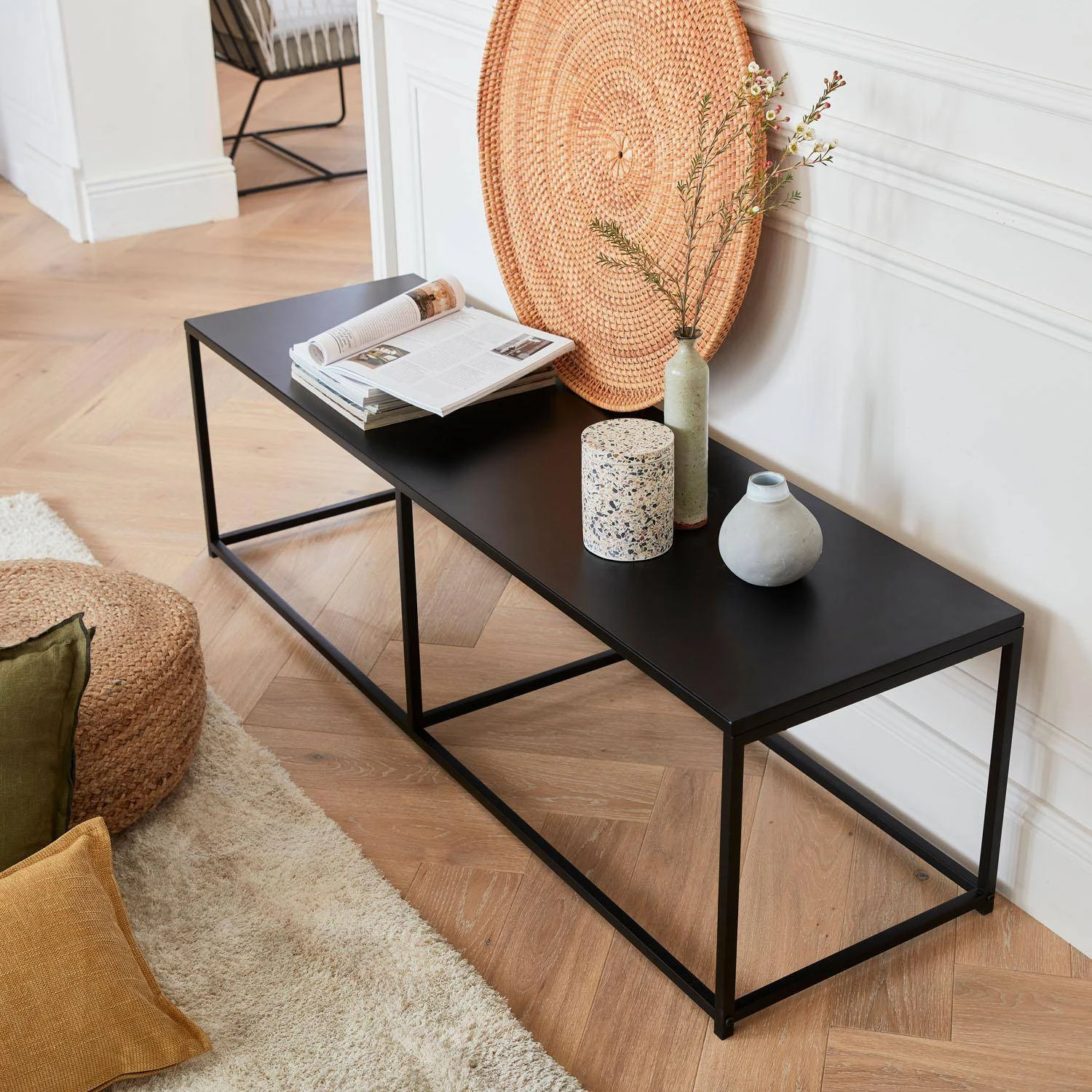 Meuble TV Industriel Métal Avec Barre De Renfort 140 Cm 2 Meuble TV Industriel Métal Avec Barre De Renfort 140 Cm – Image 2