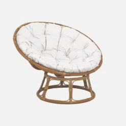 Fauteuil Papasan En Rotin Avec Coussin Ø113cm -Meubles Boutique ipalchr113nat d2fa937f7ae3f99fae9f252888a9a22e