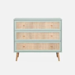 Commode Effet Bois Et Cannage 3 Tiroirs Couleur : Vert Céladon 7 Commode Effet Bois Et Cannage 3 Tiroirs Couleur : Vert Céladon -Meubles Boutique irat3dcabgc 93264891e94ec4e2da6f78bc29f3ea58