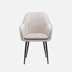 Fauteuil Velours Et Pieds Métal Couleur : Blanc Cassé -Meubles Boutique isharmvvofwh 4167fcea5f0715b113595a616bc1fcbe