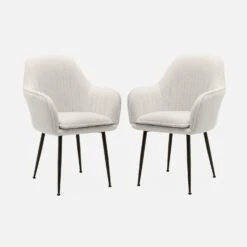 Fauteuil Bouclette Et Pieds Métal (lot De 2) -Meubles Boutique isharmx2boucl f48336a12122b5859f2665e1a6bfa7d3