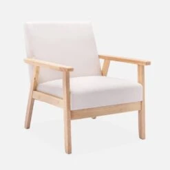 Fauteuil Scandinave Bois Et Tissu Couleur : Crème -Meubles Boutique iskacls1bg aebec844a7c296698cd5c2a0b59c9588