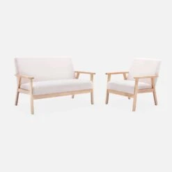 Fauteuil Et Banquette Tissu Bouclette Et Bois D'hévéa -Meubles Boutique iskacls1n2boucl a182af98d3c343ea5753e7f2df53a76a