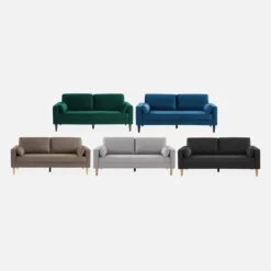 Canapé 3 Places Velours, Pieds Bois D'hévéa Couleur : Vert Anglais -Meubles Boutique isof3vvdg b2534041b2e64a80e7185ed0b2ef5826