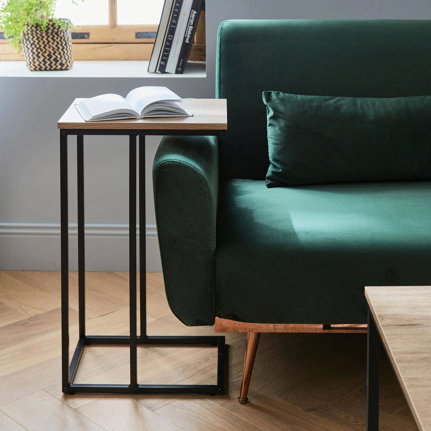 Canapé Convertible 2 à 3 Places Velours Couleur : Vert Anglais 4 Canapé Convertible 2 à 3 Places Velours Couleur : Vert Anglais – Image 4