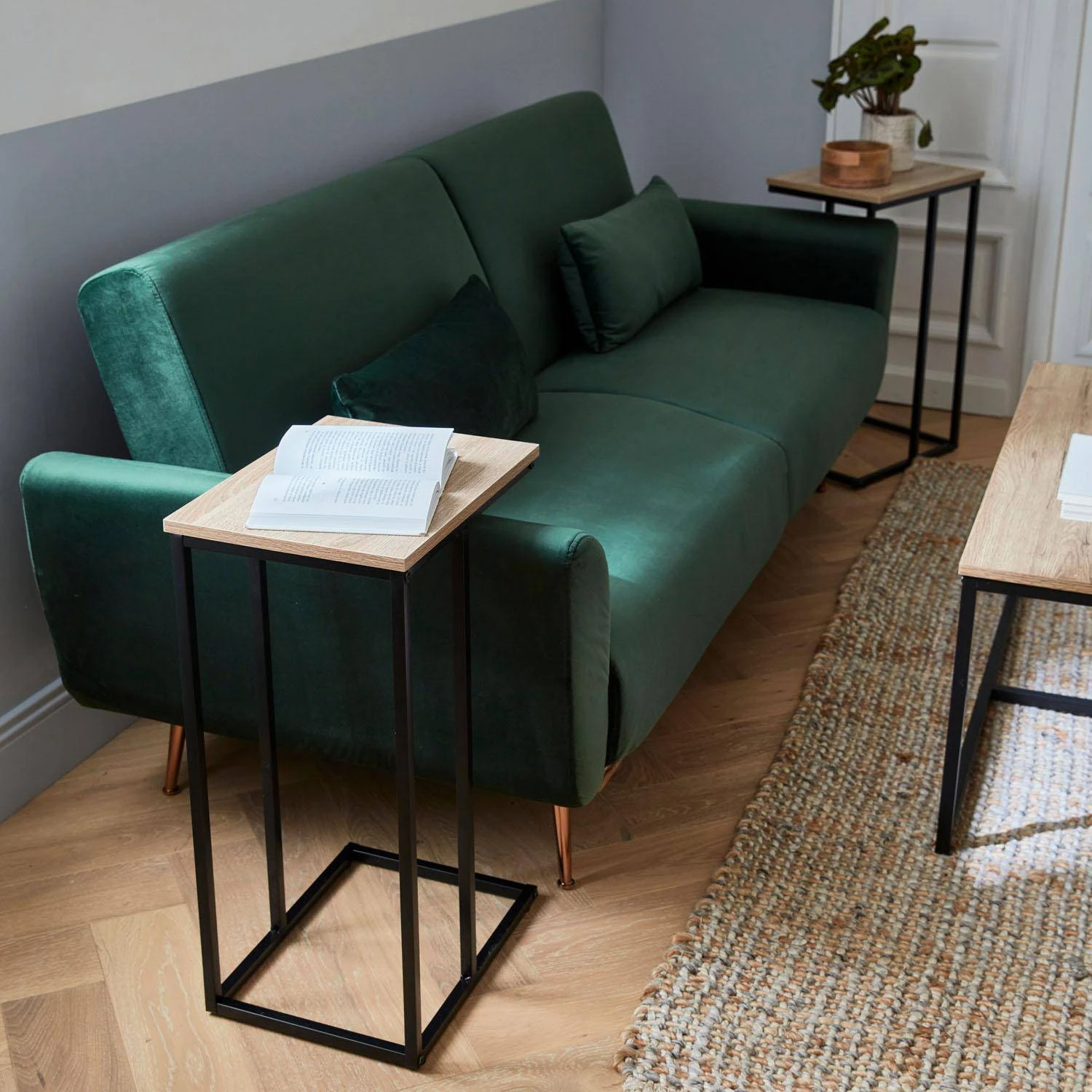 Canapé Convertible 2 à 3 Places Velours Couleur : Vert Anglais 3 Canapé Convertible 2 à 3 Places Velours Couleur : Vert Anglais – Image 3