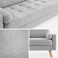 Canapé 3 Places, Pieds Bois Couleur : Gris Clair -Meubles Boutique isofscan3lgy 010d72a2ec60112984d0973104e03ffd