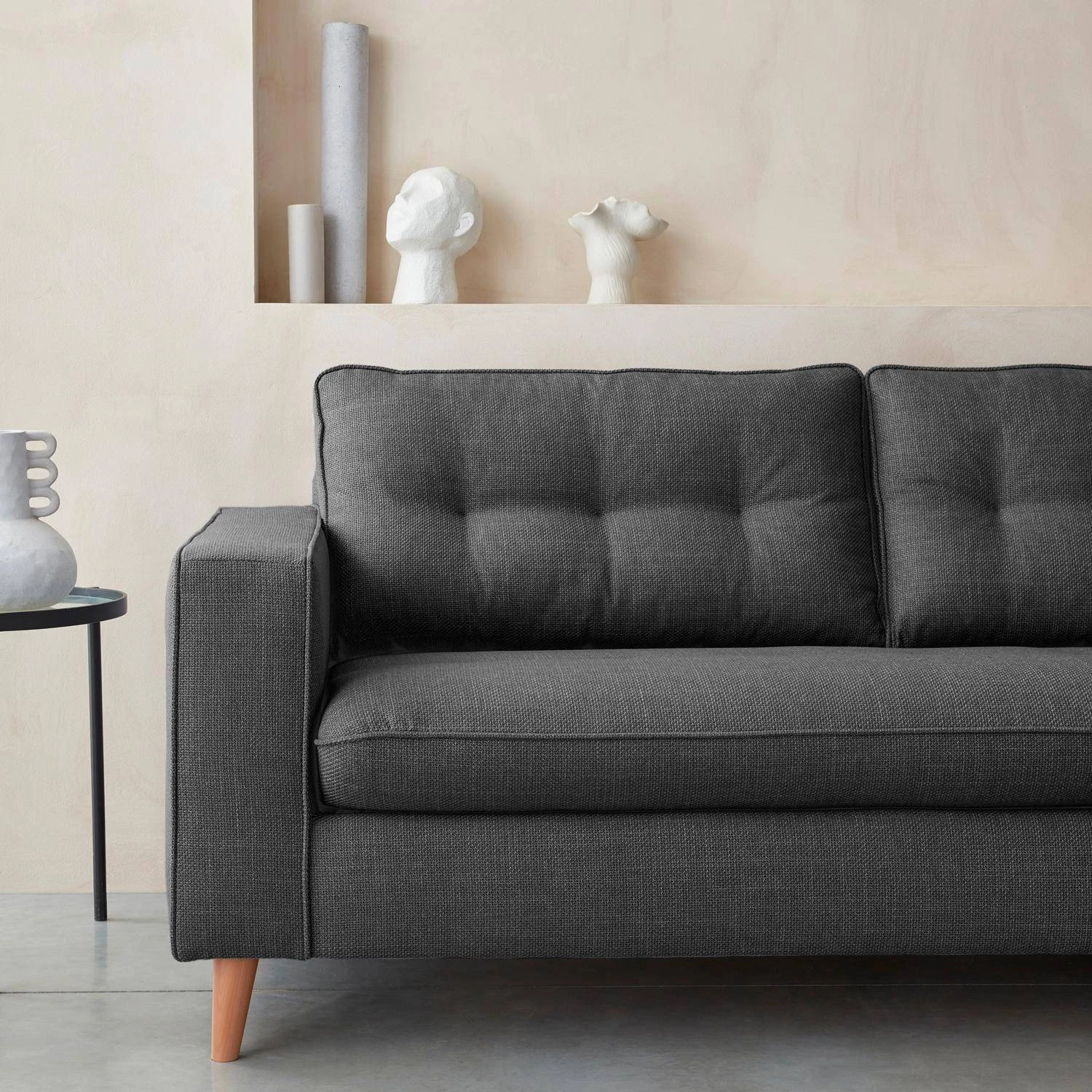 Canapé Lit Convertible 3 Places Avec Matelas 12cm - Fabriqué En France Couleur : Anthracite 5 Canapé Lit Convertible 3 Places Avec Matelas 12cm - Fabriqué En France Couleur : Anthracite – Image 5