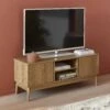 Meuble TV Effet Bois 2 Portes 120 Cm