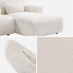 Canapé D'angle, Tissu Bouclette, 3 Places 7 Canapé D'angle, Tissu Bouclette, 3 Places -Meubles Boutique iwlsofarcboucl 2812c481335c4dc4d8896375b706f2fa