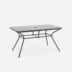 Table De Jardin Acier, 6 Fauteuils Et 1 Parasol -Meubles Boutique mt140r6umbat 8a2da3218ab02c9bf71e849ade0a7061