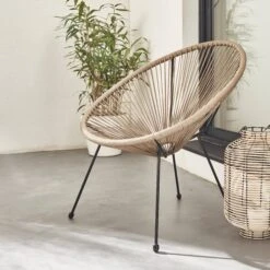 Fauteuil Oeuf En Corde Couleur : Naturel